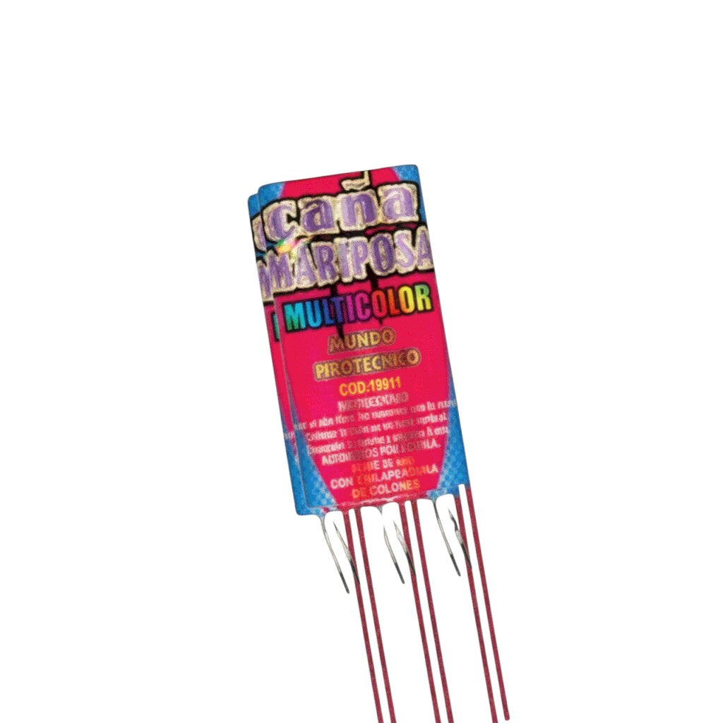 Caña Mariposa Multicolor - X6 unidades