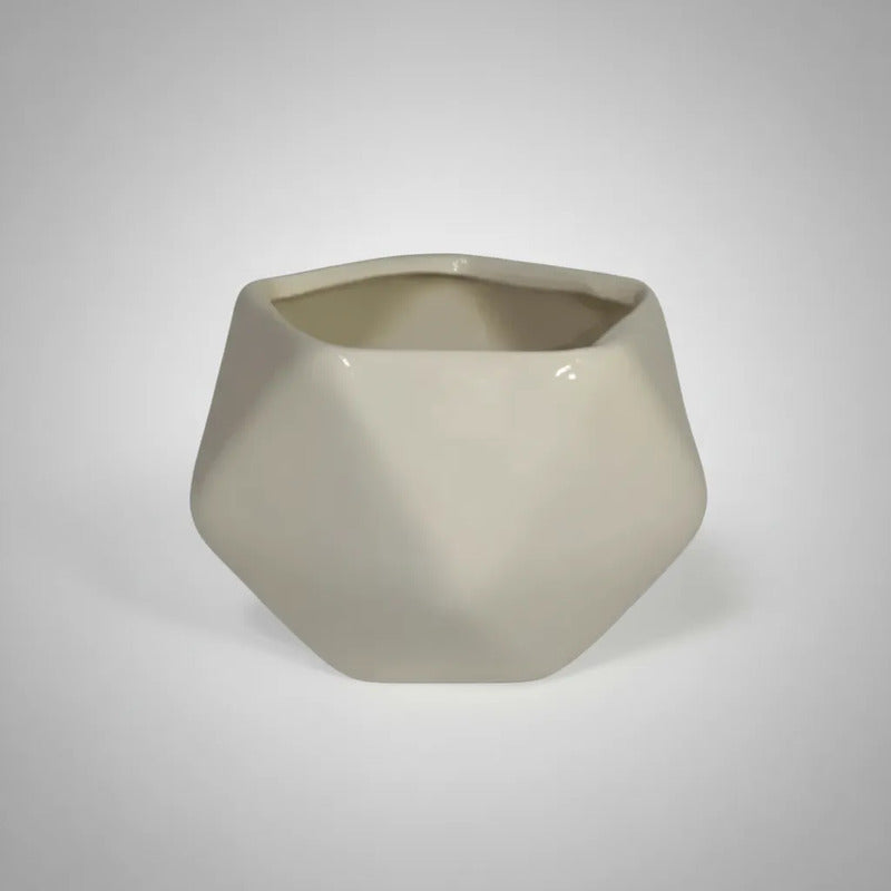 Maceta De Cerámica Poligonal Chica 7 cm