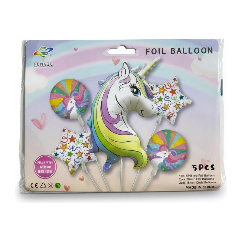 Set De Globos Unicornio X5