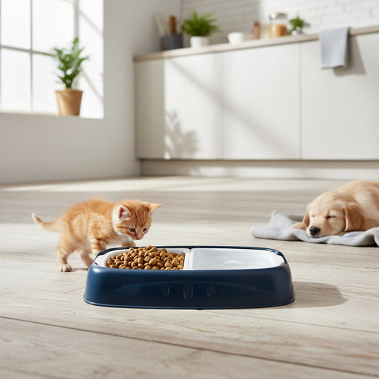 Plato Doble Para Mascotas 33 X 6,5 cm