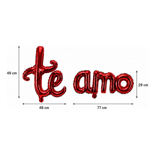Globos Te Amo con Pétalos Rojos