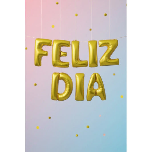 Set De Globos Feliz Día 41cm + 3 Globos Corazón 60cm