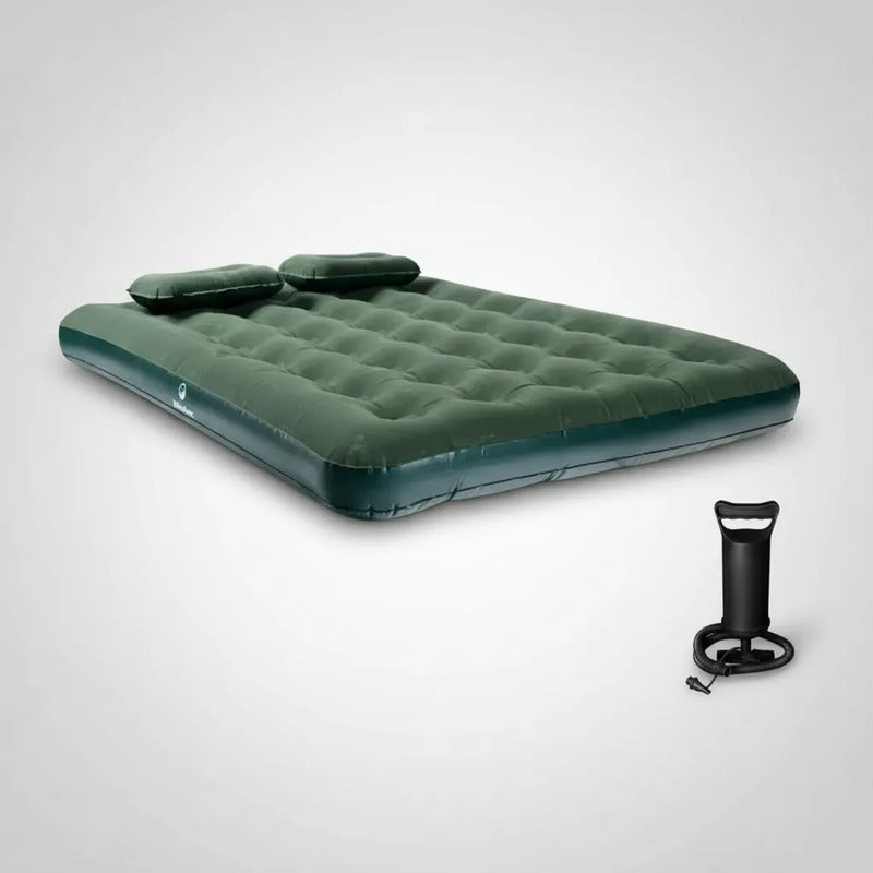 Colchón Inflable + Inflador + Almohada 2 Plazas