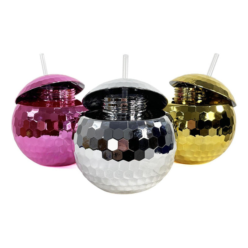 Vaso Bola De Espejo Con Sorbito 500ml