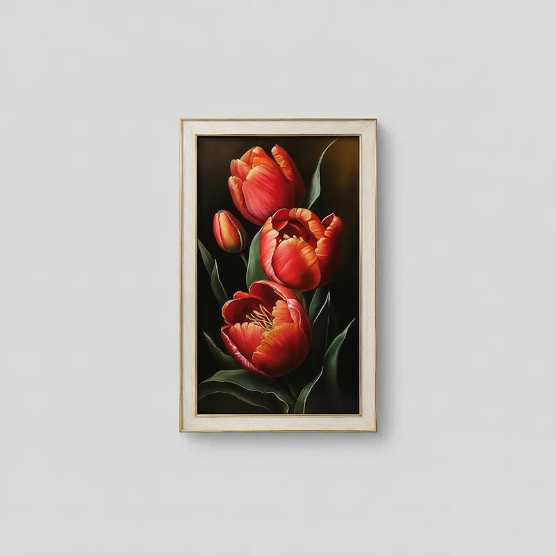 Cuadro De Flores Tulipán Rojo