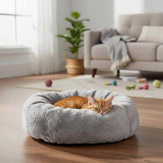 Cama Peluda Para Mascota Con Almohadón 45 X 20 cm