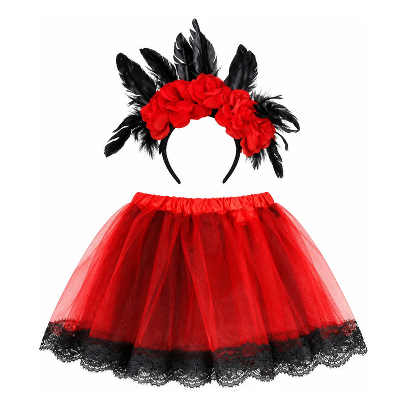 Set Vincha con Plumas y Tutu