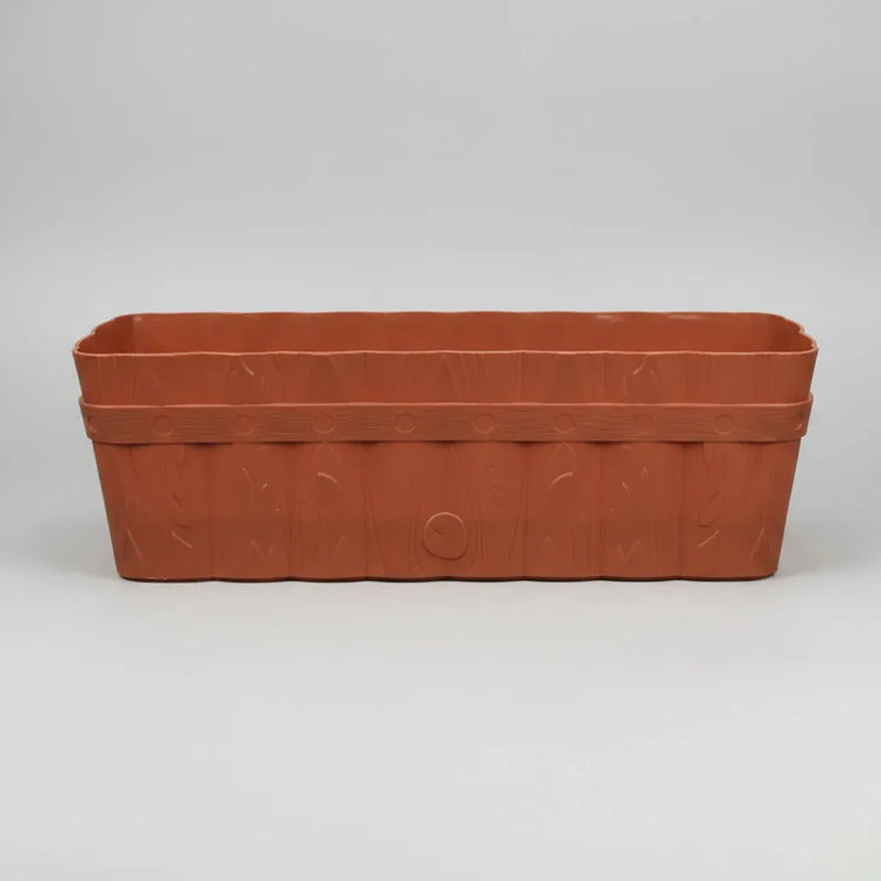 Jardinera Plástica Terracota Con Ondas