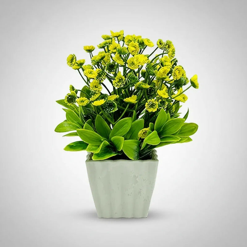Mini Clavel Artificial En Maceta