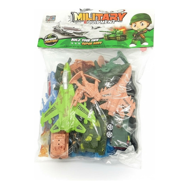 Soldados Y Aviones Militares En Bolsa Grande 25 X 34 cm