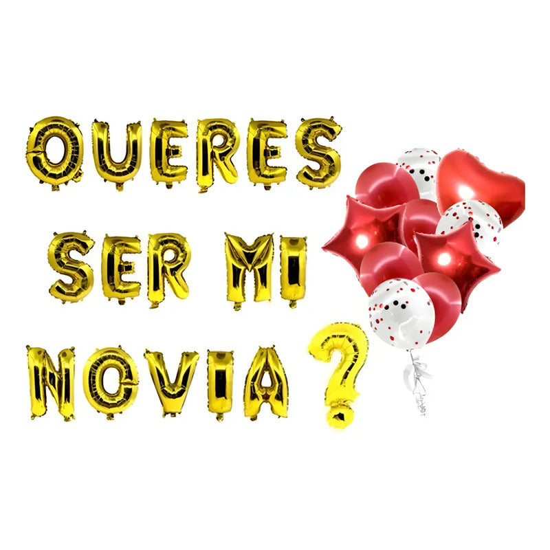 Kit de Globos Queres ser mi novia?