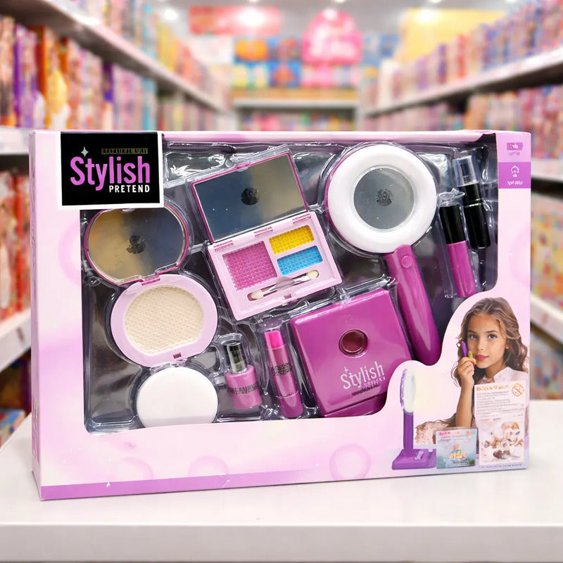 Set Maquillaje Grande Con Aro De Luz