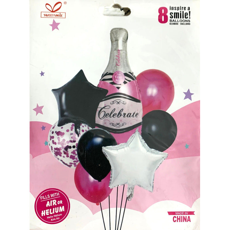 Set De Globos Botella X8