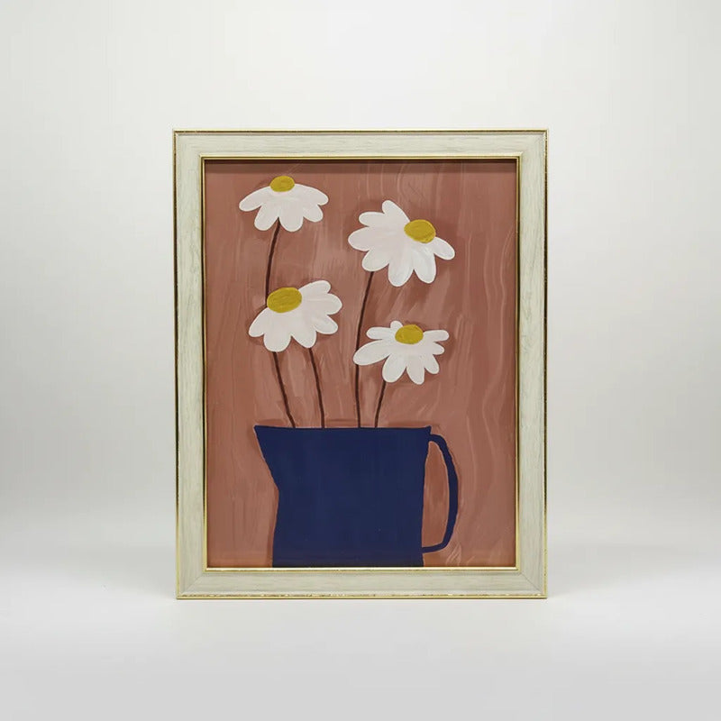 Cuadro De Flores Margaritas en Taza
