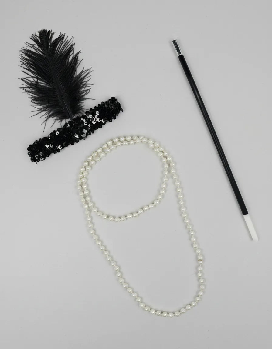 Set Charleston Vincha + Cigarro + Collar