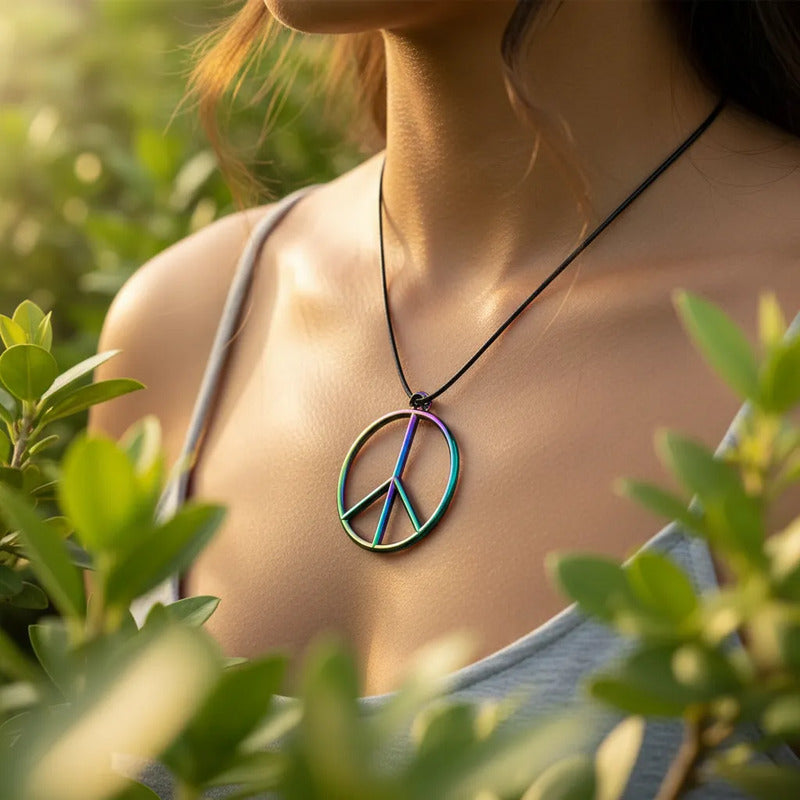 Collar Amor Y Paz Metálico