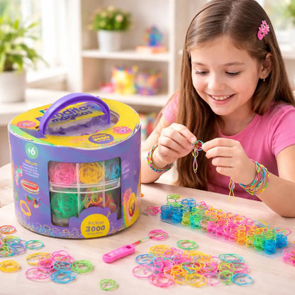 Set De Pulseras Mágicas 3000 Piezas + Accesorios Gomitas