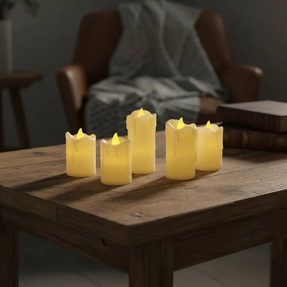 Set De Velas Blanco Cálido Efecto Cebo X5