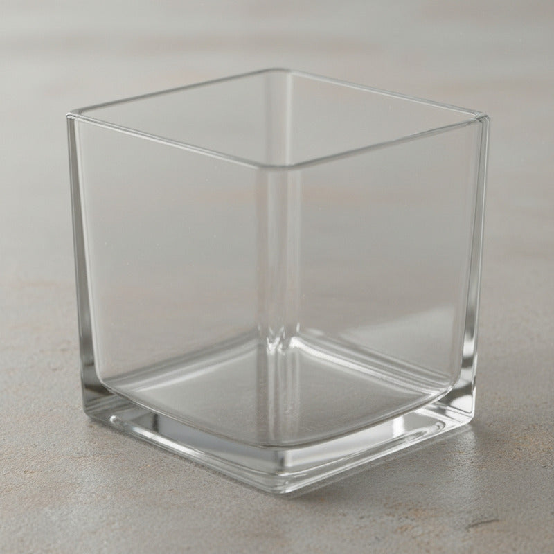 Florero Cubo De Vidrio