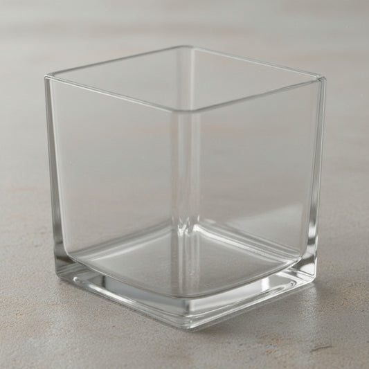 Florero Cubo De Vidrio