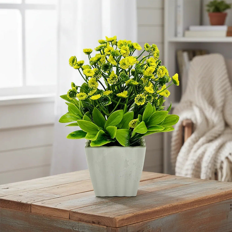 Mini Clavel Artificial En Maceta