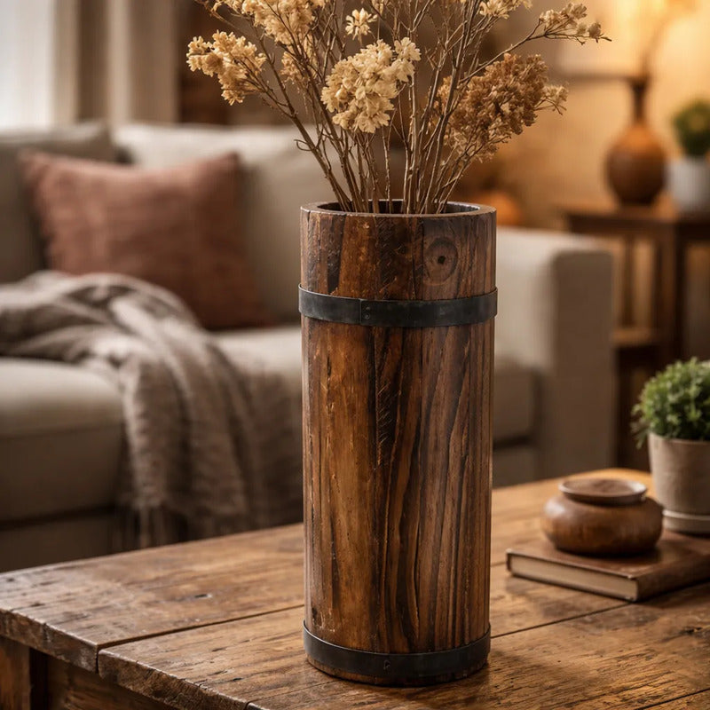 Jarrón De Madera 49 cm