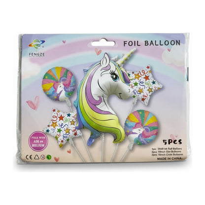 Set De Globos Unicornio X5