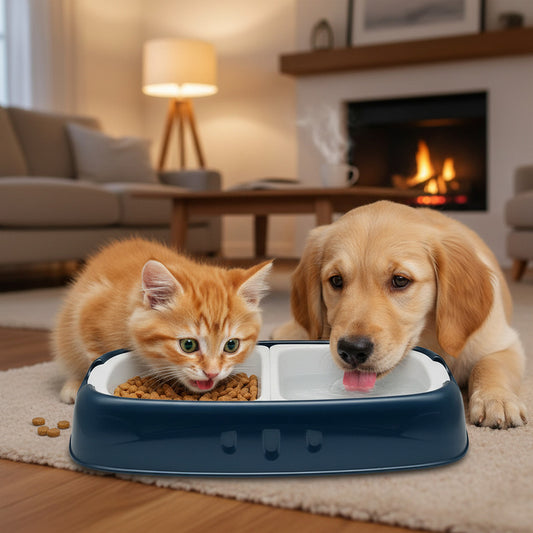 Plato Doble Para Mascotas 33 X 6,5 cm