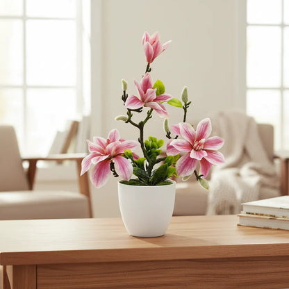 Planta Artificial De Magnolias En Maceta