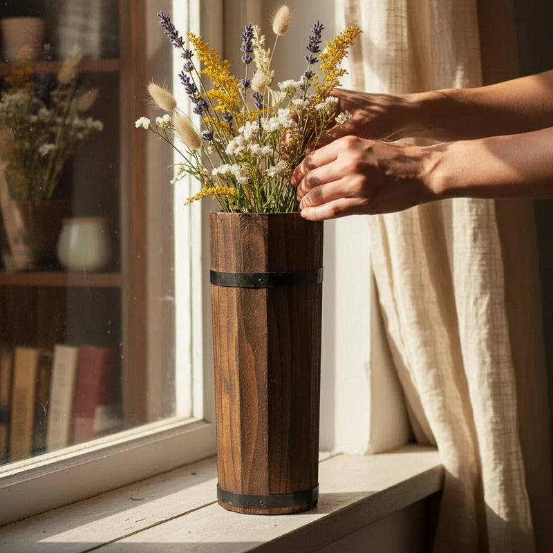 Jarrón De Madera 39 cm