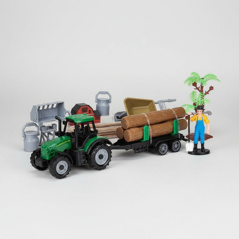 Juego De Granja Con Accesorios Y Tractor