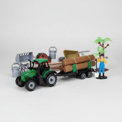 Juego De Granja Con Accesorios Y Tractor