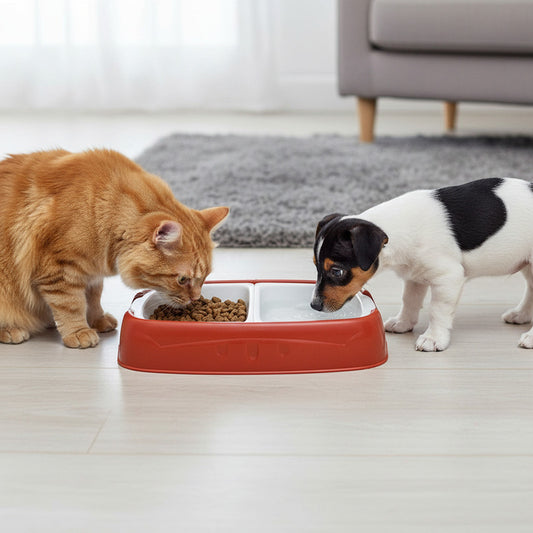 Plato Doble Para Mascotas 33 X 6,5 cm