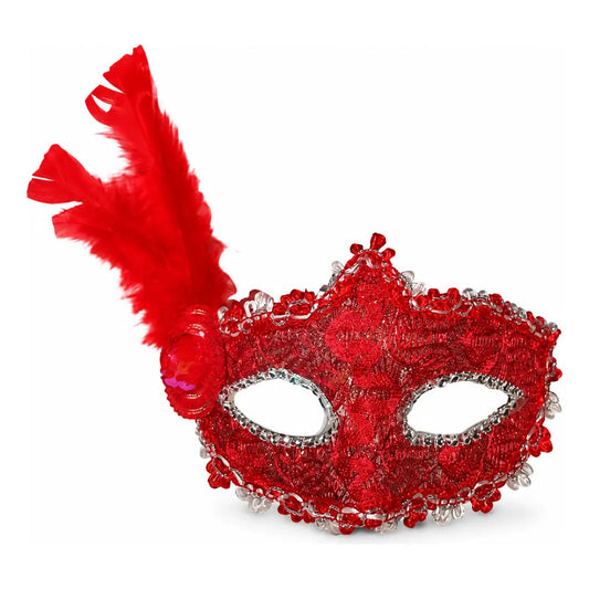 Antifaz Encaje Con Plumas