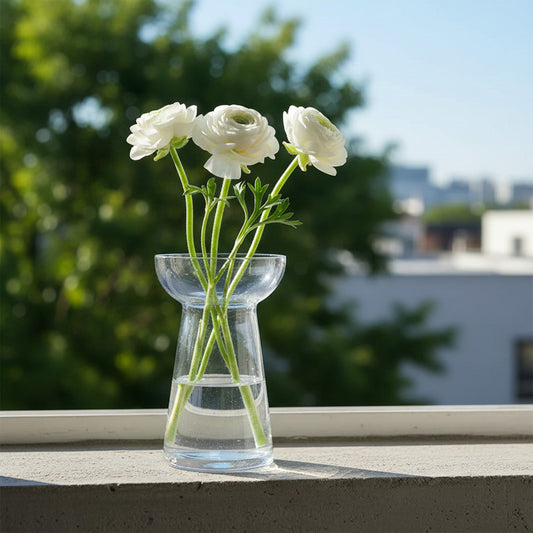 Florero De Vidrio Diseño Copa Ancha 14,5 cm