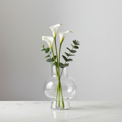 Florero De Vidrio Diseño Bola Con Cuello 20c