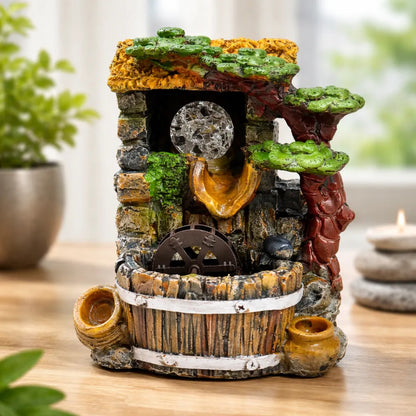 Fuente De Agua Diseño Árbol, Esfera Y Rueda