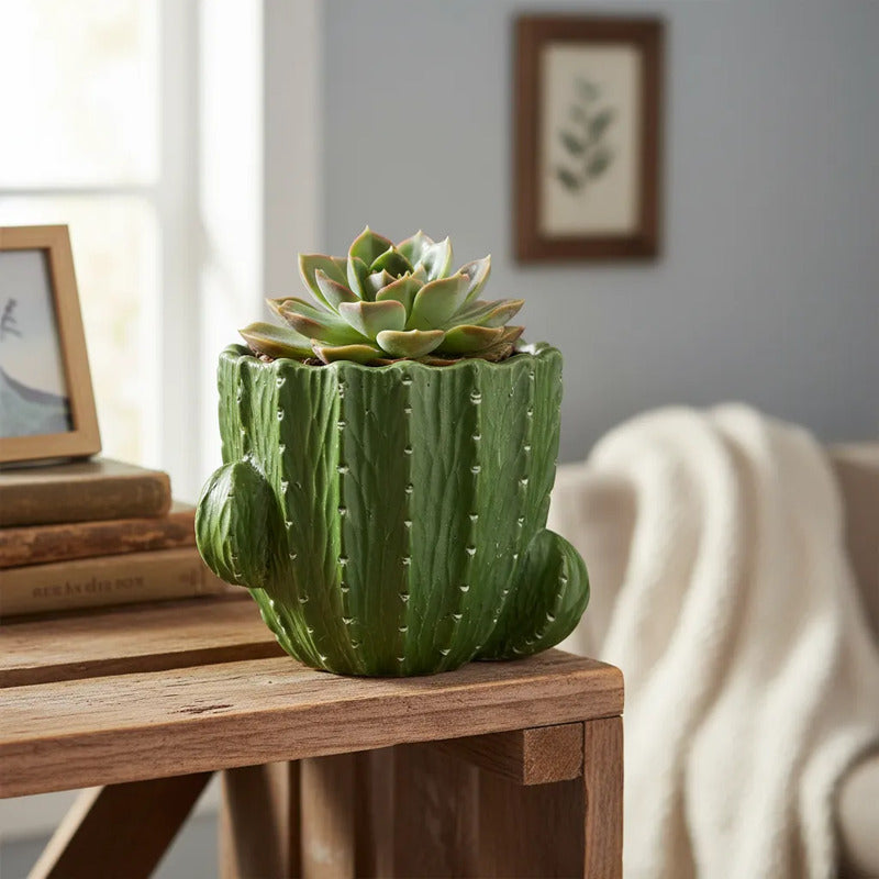 Maceta De Cerámica Diseño Cactus