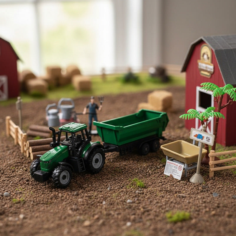 Juego De Granja Con Accesorios Y Tractor