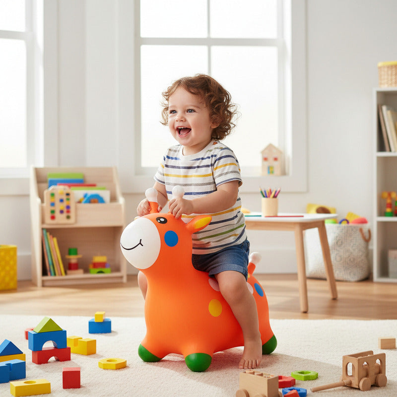 Jirafa Saltarín  De Goma Inflable 65 X 54 cm