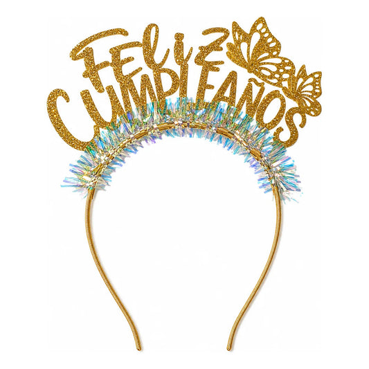 Vincha Feliz Cumpleaños Brillosa