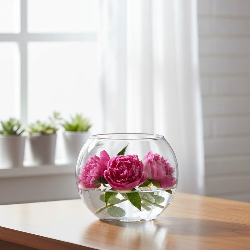 Florero Pecera Vidrio 6 X 6 cm