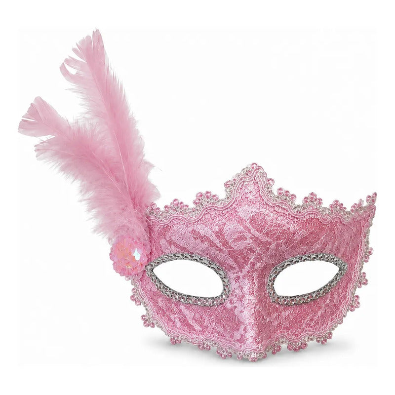 Antifaz Encaje Con Plumas
