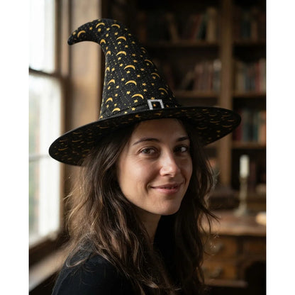 Sombrero de Bruja Lunas y Estrellas