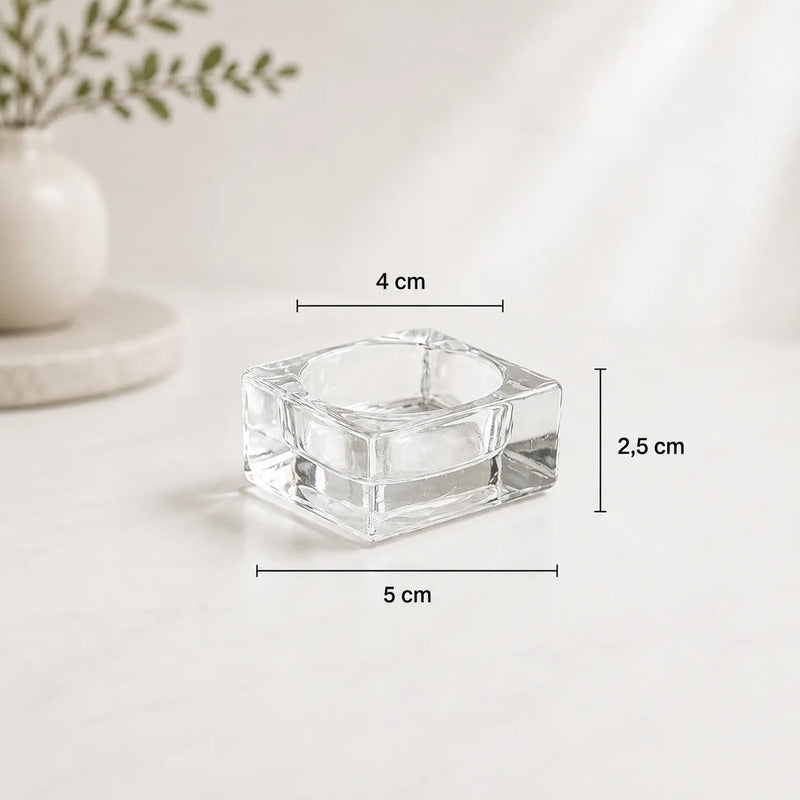 Base De Vidrio Cuadrada Para Velas