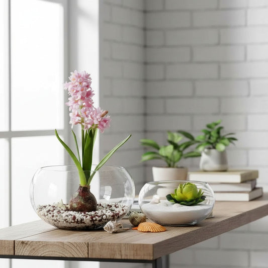 Florero De Vidrio Tipo Pecera 16 X 10 cm