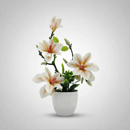 Planta Artificial De Magnolias En Maceta