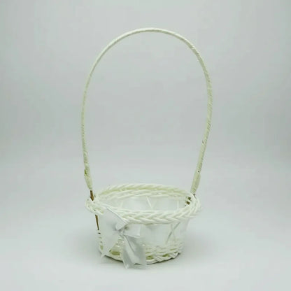 Canasta De Mimbre Blanco 20 cm