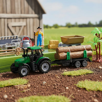 Juego De Granja Con Accesorios Y Tractor