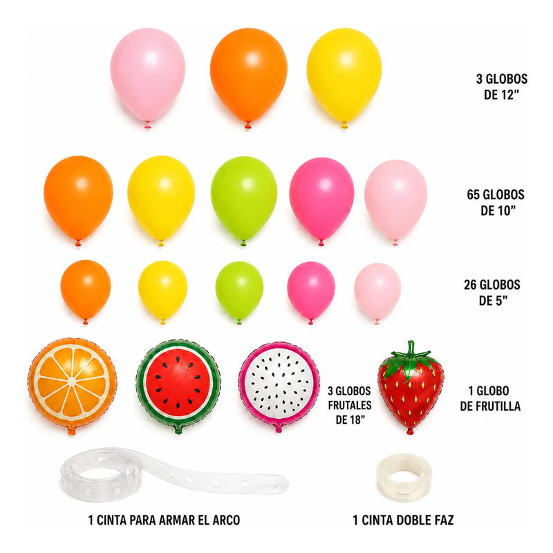 Kit Arco De Globos Frutas